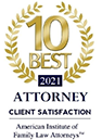 10 Best 2021 | Attorney Client Satisfaction | American Institute Of Family Law Attorneys
